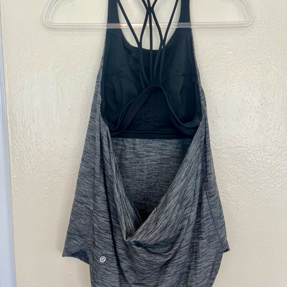 Lululemon Black and Gray Strappy Bra Tank Top